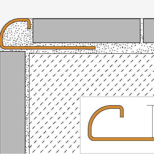 Buet hjørneprofil Børstet 8 mm 250cm