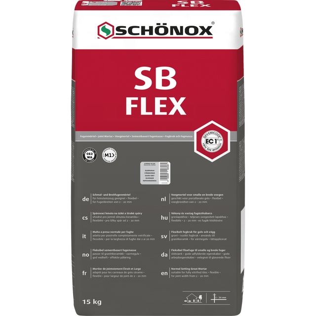 Schönox Fuge SB Flex Grå 15 kg