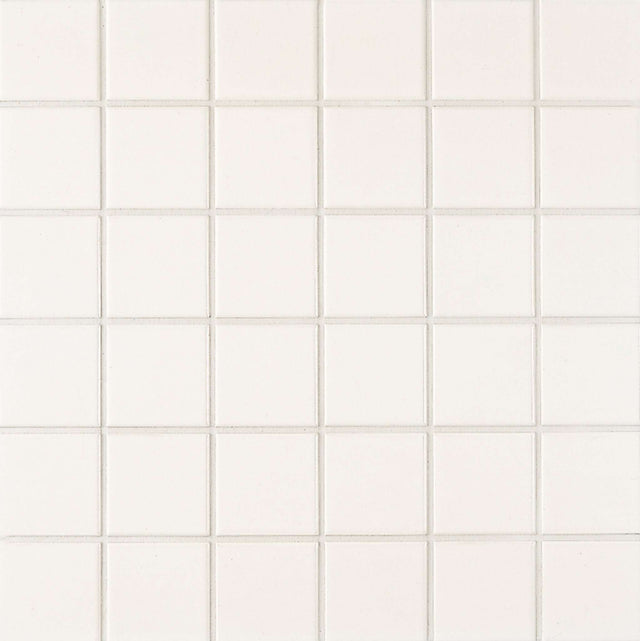 Basic mosaik hvid mat gulv/væg 47x47mm