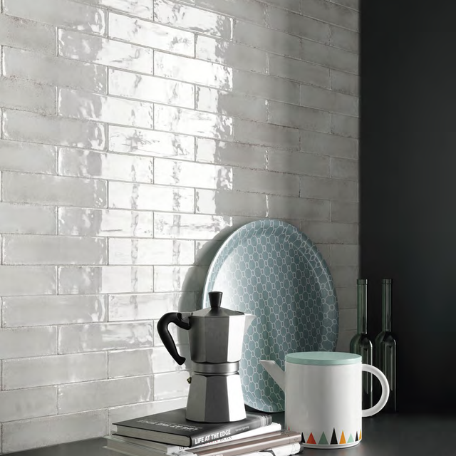 Metallica Brick white blank 6x24cm