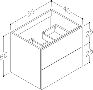 Parma vaskeskab 590x445mm Sort