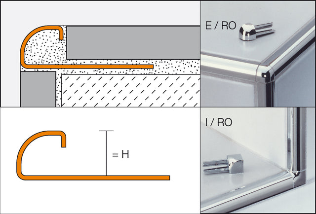 Hjørneprofil aluminium mat 10mm 250cm